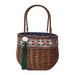 Vintage Reinforced Rattan Handbag - Ethnic Style Oval Woven Tote With Metal Frame (Handmade, Durable & Fashionable)_voghion.com