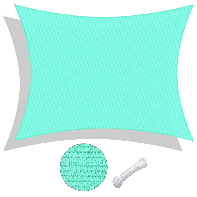 16'x12' Rectangle Sun Shade Sail/ Pearl Aqua_voghion.com