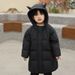 Kids Winter Down Jacket With Hood, Warm Thickened Boys Girls Coats For Cold Weather, Neutral Style Windproof Puffer Jacket For Children_voghion.com