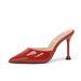 6288-3 Slippers High Heels Leather Simple Daily Professional Commuting Women's Shoes Thin Heel Pointed Toe OA Elegant_voghion.com