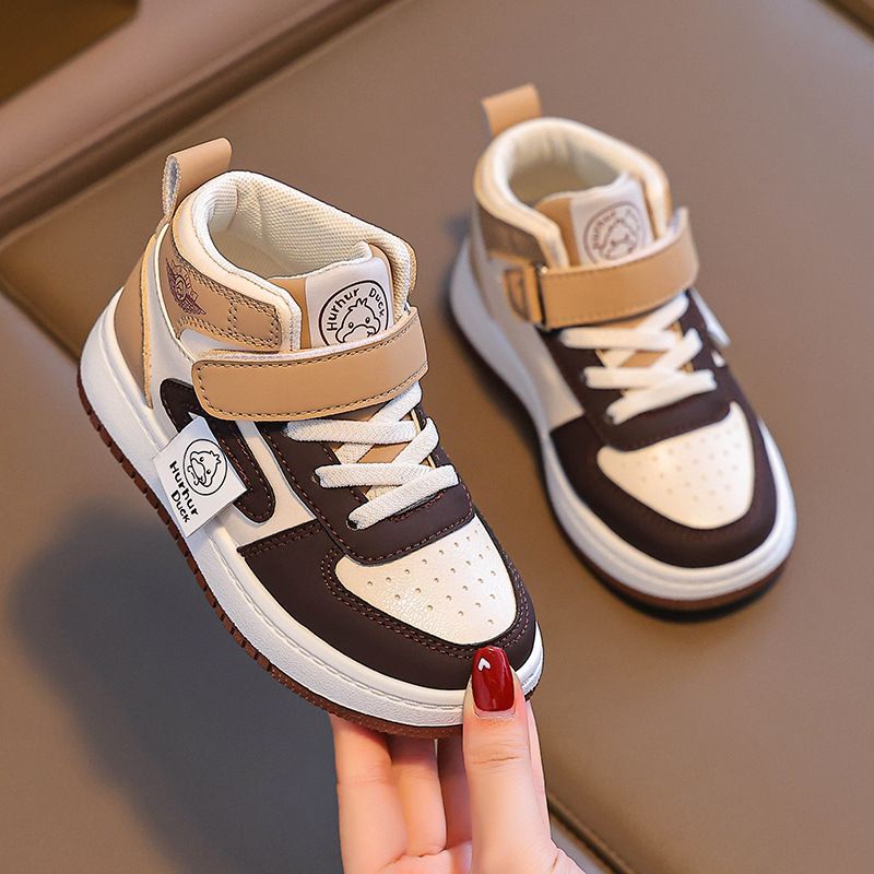 Girls' new sports shoes, medium and older children's high-top board shoes, children's shoes, the same for men and women_voghion.com