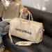 Sac de voyage de grande capacité pour femme, sac de sport coréen minimaliste en cuir, sac de fitness, sac à bandoulière, lettre, prix abordable_voghion.com