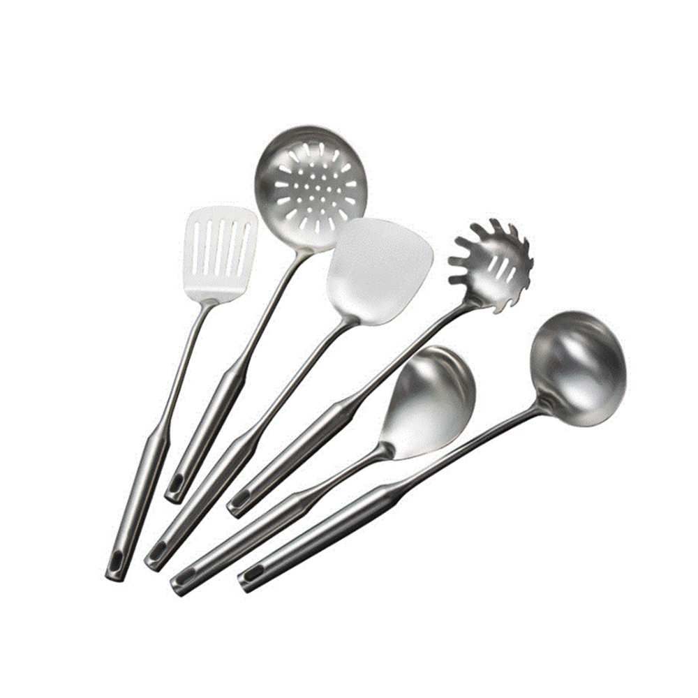 1 PZ/SET Utensili da cucina in acciaio inossidabile Mestolo da zuppa Cucchiaio Pala forata Spatola Utensili da cucina Spatola Colino Paletta per pasta_voghion.com