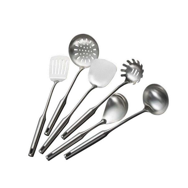 1 PZ/SET Utensili da cucina in acciaio inossidabile Mestolo da zuppa Cucchiaio Pala forata Spatola Utensili da cucina Spatola Colino Paletta per pasta_voghion.com