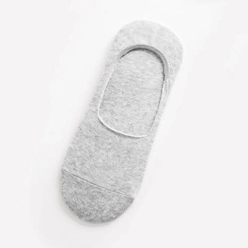 5 Pairs Mens Boat Socks Summer Large Plus Size 38-47 Non-slip Silicone Invisible No Show Sock Slippers Cotton Black_voghion.com