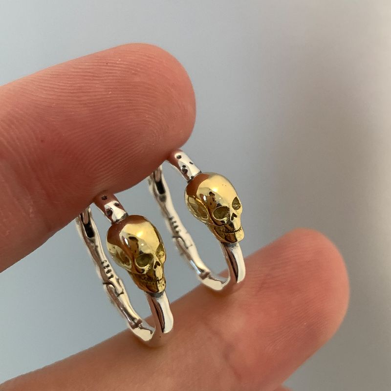 Sier or VENFTILLE couleur crâne boucles d'oreilles pour femmes fille Punk Hiphop bijoux estampillé livraison directe en gros_voghion.com