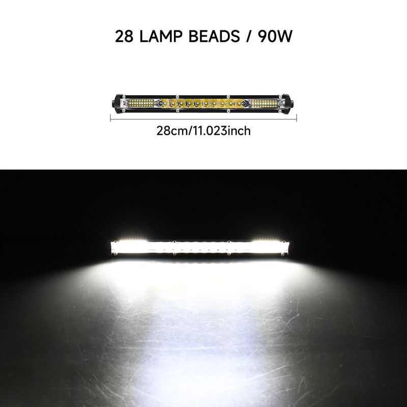 car LED long spotlight truck center net light modification super bright strong light off road vehicle roof light white light_voghion.com