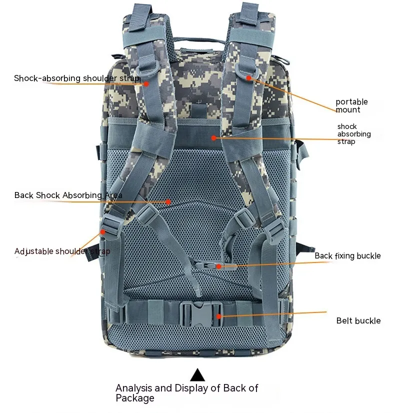 Męska torba wojskowa o dużej pojemności Off Road Camping piesze wycieczki sportowy plecak taktyczny Camo Outdoor_voghion.com