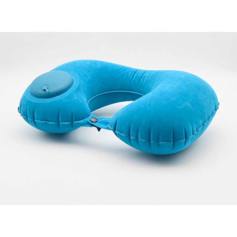Inflatable Travel Neck Pillow - Ultra-Compact Milk Silk TPU U-Shaped Pillow | Foldable Air Cushion With Easy Press Valve (Grey, Includes Storage Pouch_voghion.com