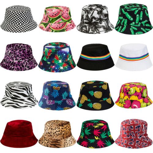 BUCKET HATS FESTIVAL BRIGHT COLOR FISHERMAN HAT CAP BEANIE RAVE DANCE IBIZA SUN_voghion.com