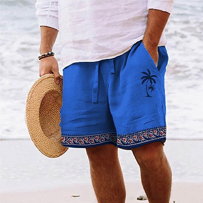 Men's Clothing Drawstring Elastic Waist Printing Animal Fish Comfortable Breathable Beach Shorts_voghion.com