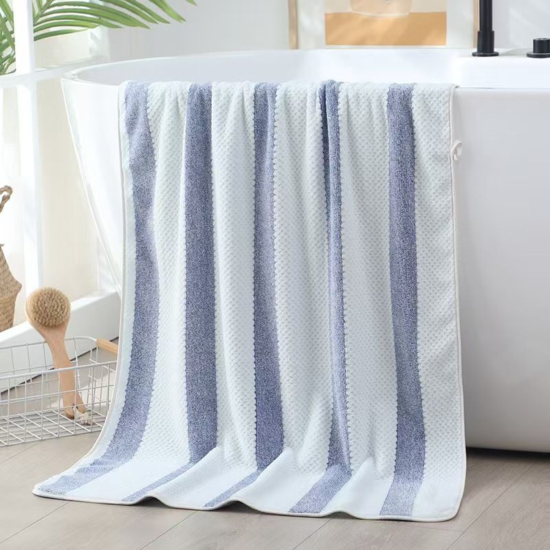 Asciugamano da bagno assorbente morbido in microfibra, asciugamano ingrandito ispessito, griglia di ananas, senza pelucchi, telo da bagno, piscina, spiaggia, 80*160 cm_voghion.com