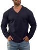 Men's Jacquard Knit Sweater – Relaxed Fit V-Neck Pullover With Stretch Fabric, Breathable & Lightweight For Casual & Layering_voghion.com