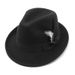 2023 New small top feather felt men's jazz soft woolen hat_voghion.com