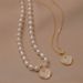 French Elegant Natural Freshwater Pearl Necklace Women's European And American Light Luxury Pearlescent White Enamel Retro Pendant Collarbone Chain_voghion.com