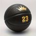 Lincoln Basketball - Size 7, Black With Gold Crown And "23" Design, Durable PU Material, Suitable For Indoor And Outdoor Use_voghion.com