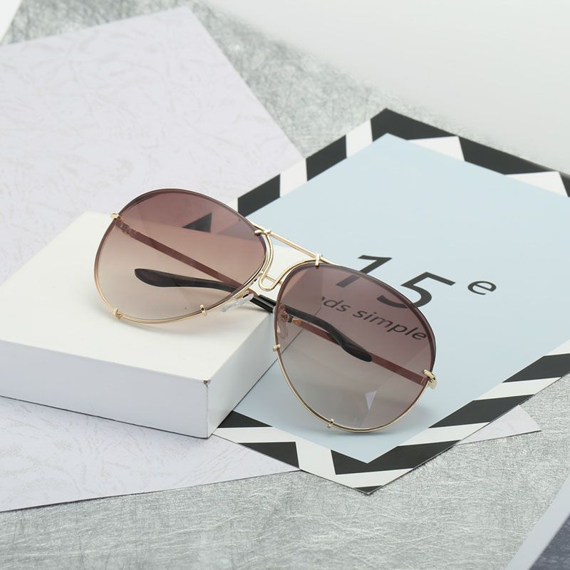 Fashion 2024 New Fashion Pilot Sunglasses Women Oversized Sun Glasses For Female Cool Mirror Vintage Lady Gradient Shades UV400_voghion.com