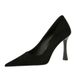 3767-1 Style Minimalist Slimming Banquet High Wine Glass Ultra-high Heels, Suede Shallow Mouthed Pointed Women's Singles_voghion.com