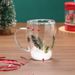 Christmas-Themed Single-Layer Glass Mug With Handle – Modern Minimalist Design, Customizable Logo Option, 350ml Capacity_voghion.com