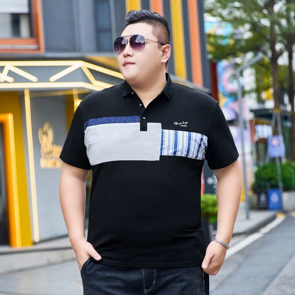 Herrenbekleidung Beliebte Herrenbekleidung in Übergröße, kurzärmeliges Poloshirt mit Revers, extragroßes lässiges T-Shirt-Oberteil mit Kragen, trendige Sommerkleidung_voghion.com