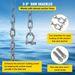 VEVOR Anchor Chain, 10' X 5/16" Galvanized Steel Chain, 3/8" Anchor Chain Shackle, 11650lbs Anchor Lead Chain Breaking Load, 9460lbs Anchor Chain Shackle Breaking Load, Anchor Chain For Boats, Ships_voghion.com