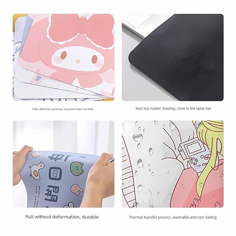 Unschlagbare Qualität Mauspad mit Welpen- und Schlangenmotiv, übergroß, minimalistisch, niedliches Cartoon-Mädchen, Computertastatur, Büro, Arbeitszimmer, Tischmatte_voghion.com