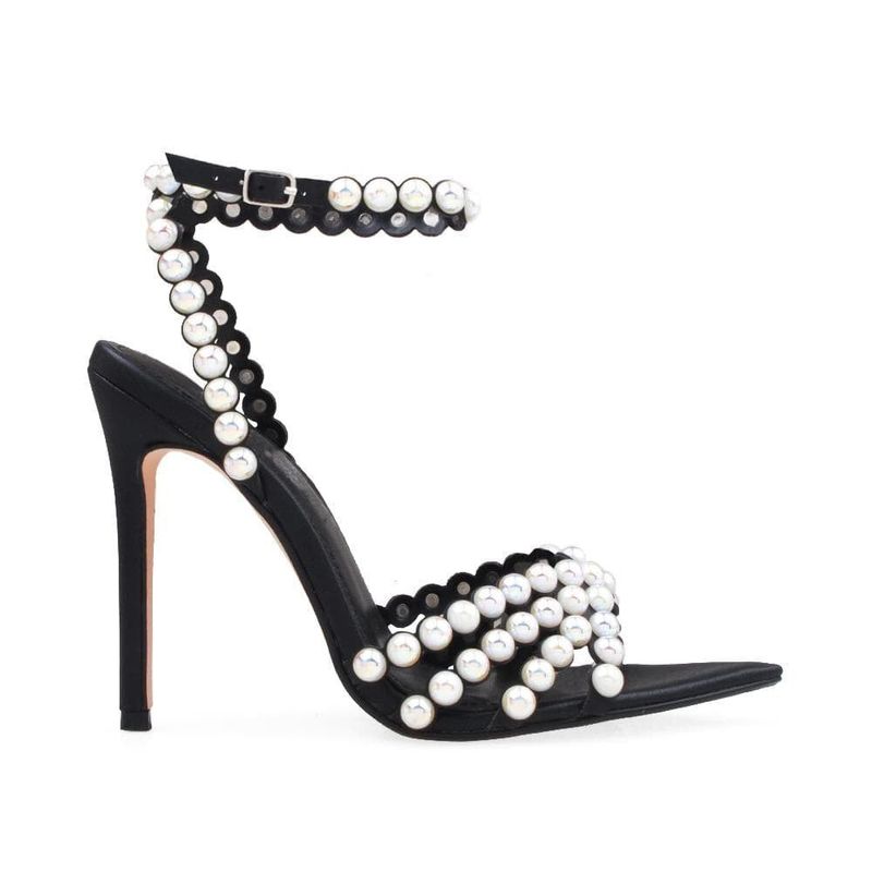 Women's Shoes 11cm Pointed Gradient Rivet Black Green Stiletto Heels Evening Wear Summer Fashion Shoes Large Size_voghion.com