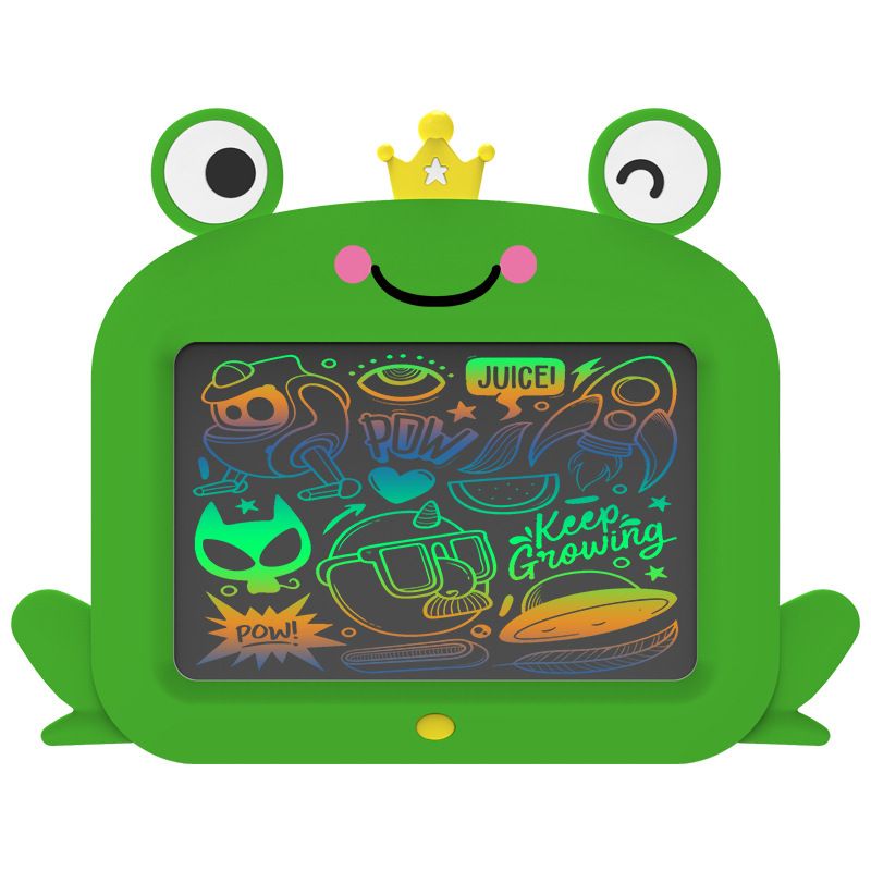 12-Zoll-LCD-Schreibtablett für Kinder – löschbares Zeichenbrett mit Cartoon-Frosch-Design, leichtes und tragbares Kritzelbrett für Kinder_voghion.com