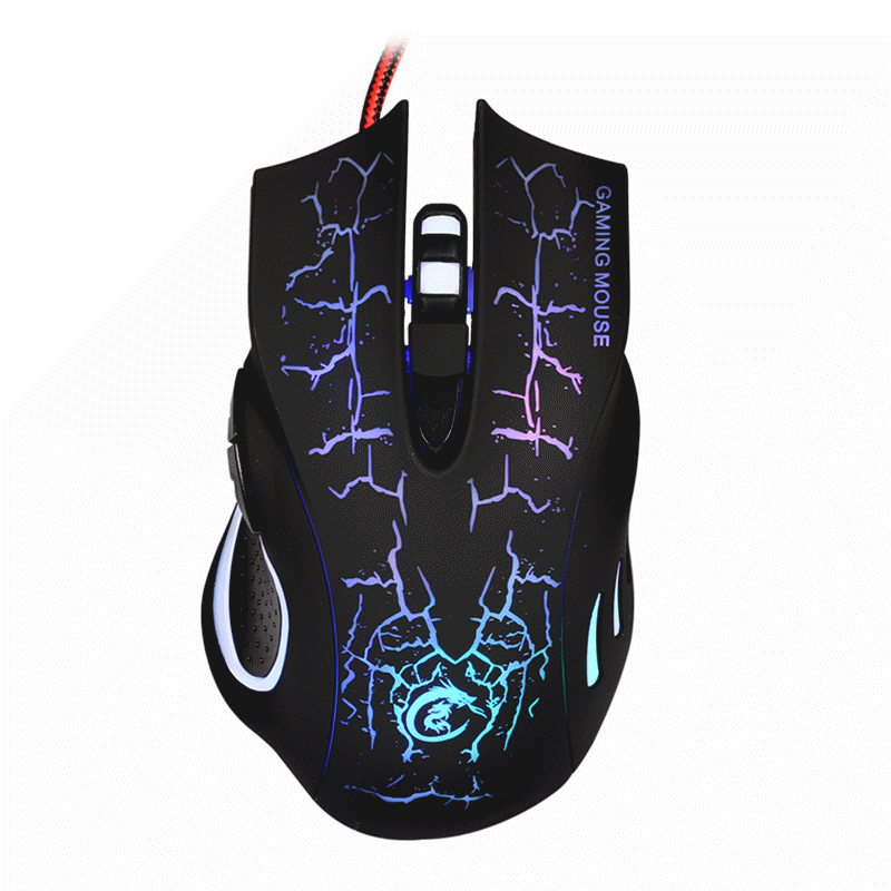 A888 wired crack six key seven color glowing mouse office game unisex_voghion.com