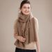 Manufacturer Wholesale Skin-Friendly Soft 100% Australian Wool Knitted For Women Warm Tassel Ruffle Shawl Scarf_voghion.com