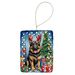 German Shepherd Christmas Reindeer Porcelain Ornament Christmas Tree Hanging Decorations For Home Christmas Holiday, Rectangle, Gift, Multicolor_voghion.com