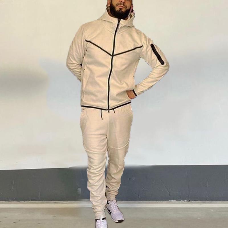 Luvtröja herr Mode Casual Sport Dragkedja Byxor Set_voghion.com