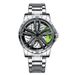 360 ° Rotating Watch For Men Steel Hollow Out Rotating Car Wheel Hub Modification Trendy Male Fashion Quartz Clock Watches_voghion.com