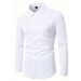 Camicia da uomo a maniche lunghe, classica, slim fit, in misto cotone di alta qualità, comoda e traspirante, per abbigliamento business e casual._voghion.com