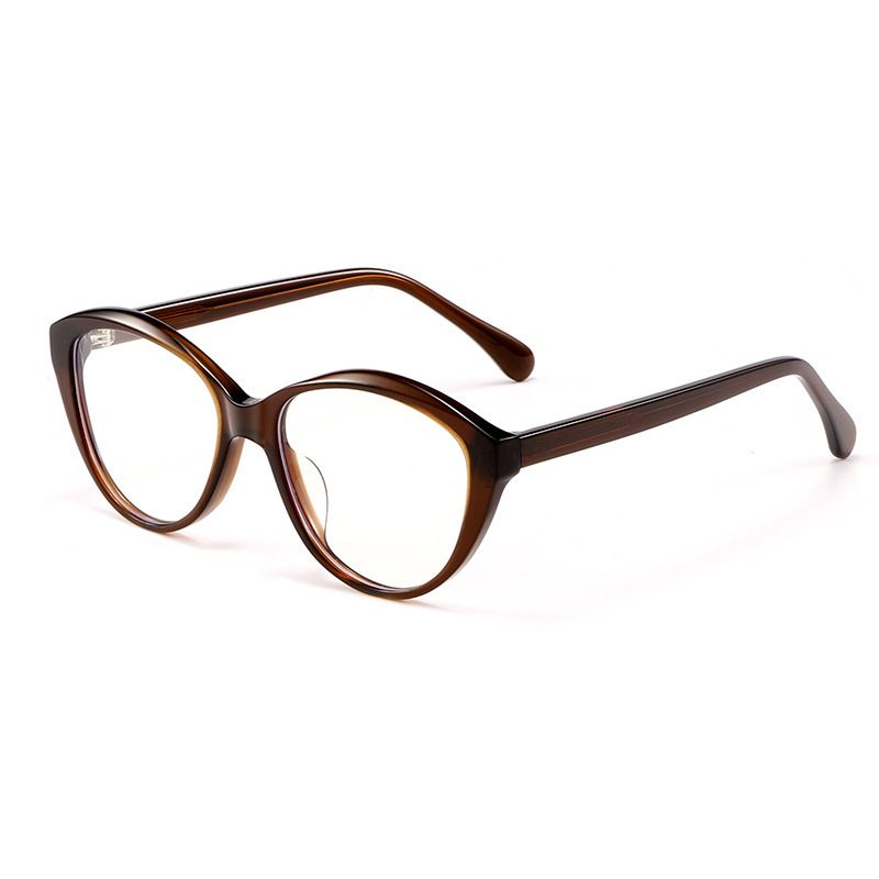 Little Fragrance Style Acetate Women's Cat Eye Natural Frames High-End Anti Blue Light Prescription Compatible Frames_voghion.com