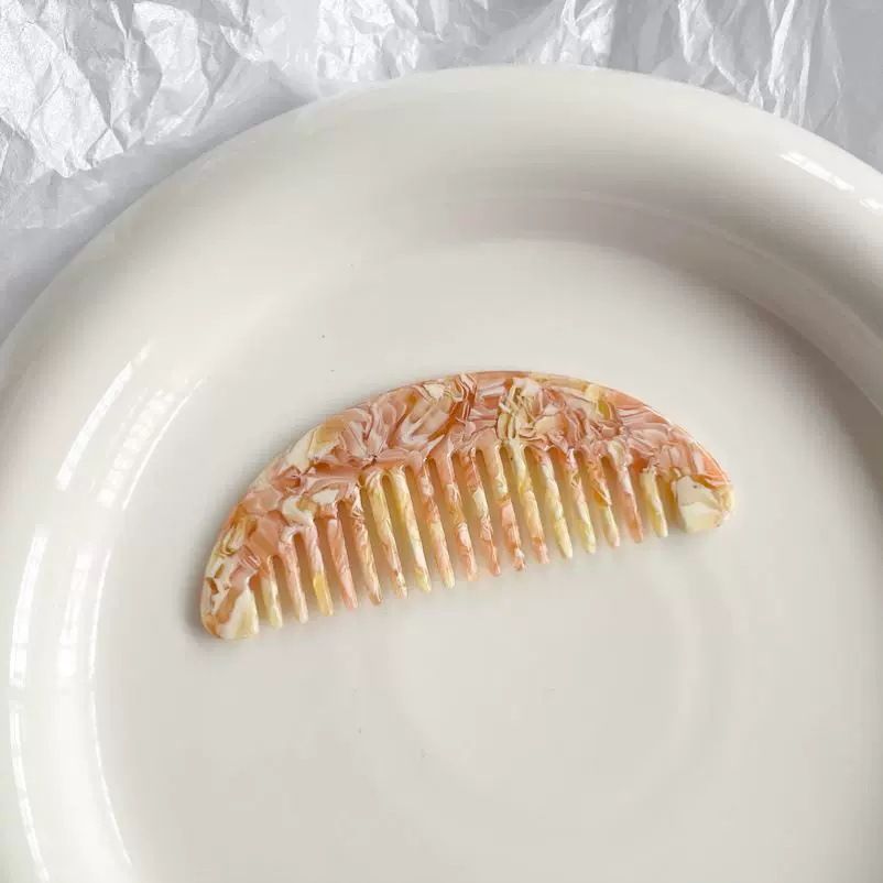 Retro Acetate Mini Comb Portable Comb Tortoise Shell Color Pattern Small Comb Bangs Comb_voghion.com