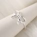 sterling silver irregular bow ring female simple sweet temperament small personality open tail ring 0460G_voghion.com