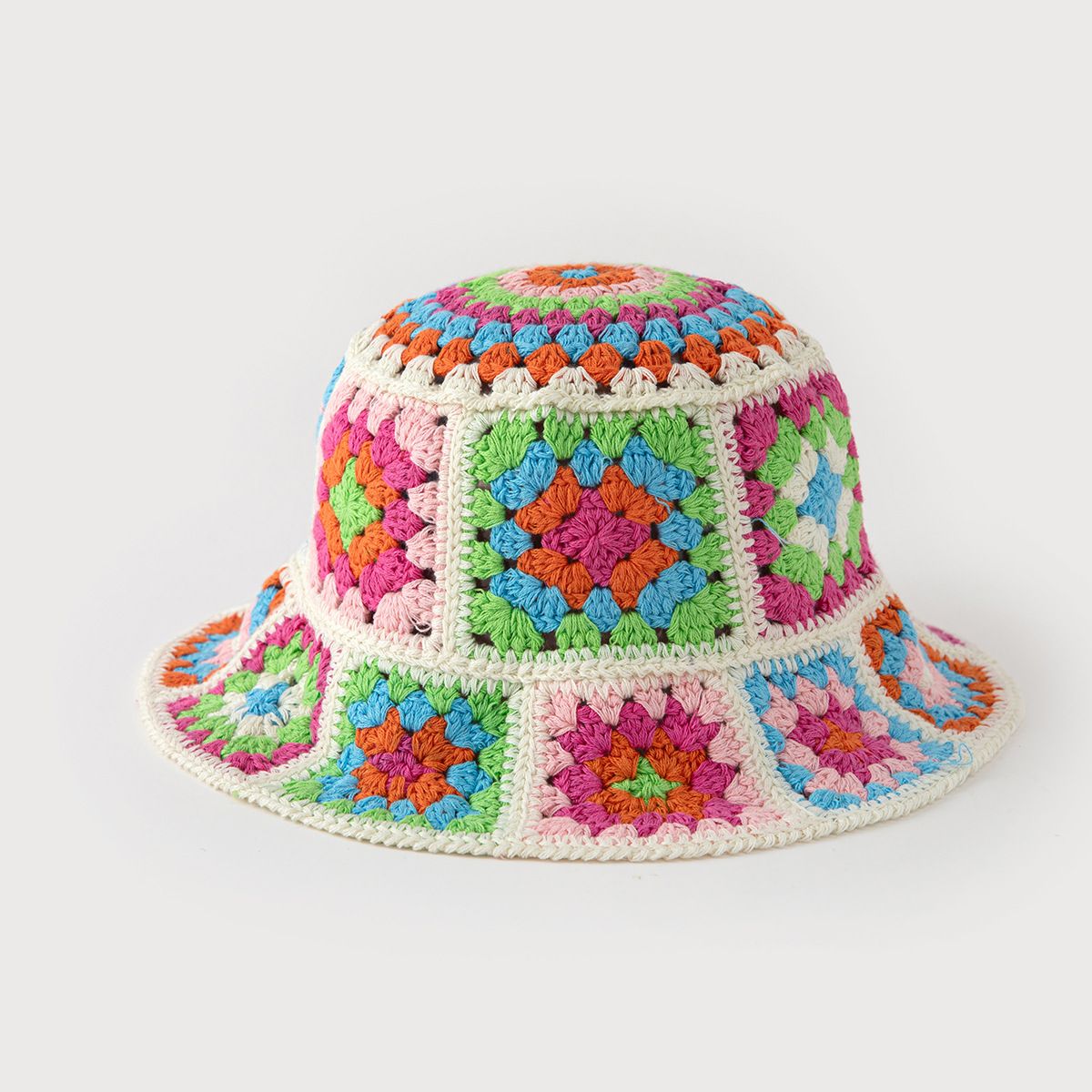 Retro Dopamine Sweet Wool Fisherman Hat Flower Hand Crocheted Basin Hat Versatile Hollow Face Small_voghion.com