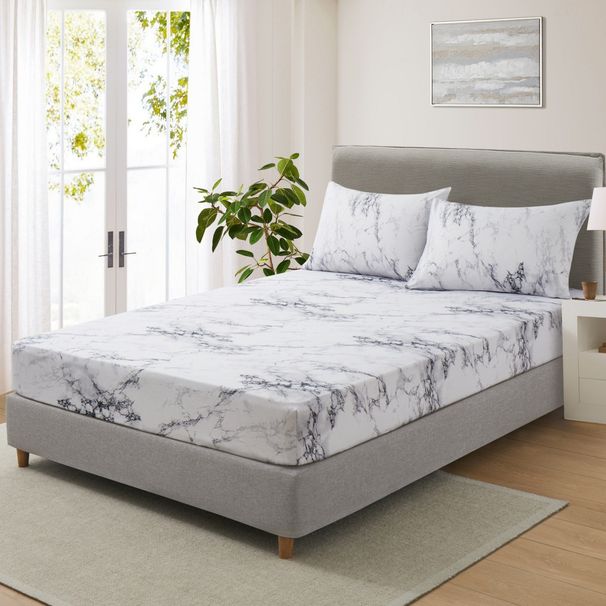 Funda de cama de poliéster de 300 g/m² con bordes elásticos, con motivos geométricos, abstractos y de dibujos animados, disponible en tamaños individual, individual XL, matrimonial, queen y king (fundas de almohada opcionales)._voghion.com