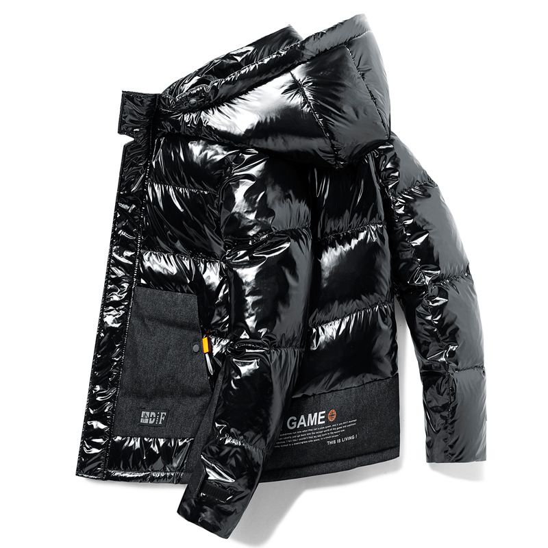 80 White Duck Shiny Down Men's Warm And Thick Anti Cold Jacket, Hooded Trend_voghion.com