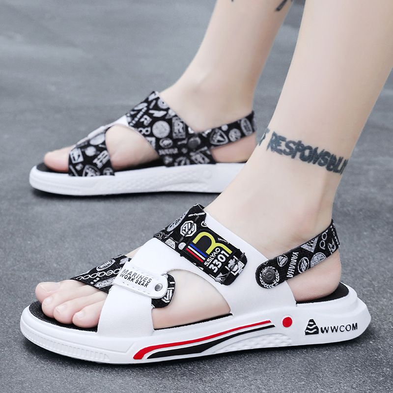 Nowe letnie sandały męskie codzienne obuwie plażowe trendy kapcie na zewnątrz noszenie w sandałach i kapciach do jazdy samochodem o podwójnym zastosowaniu_voghion.com