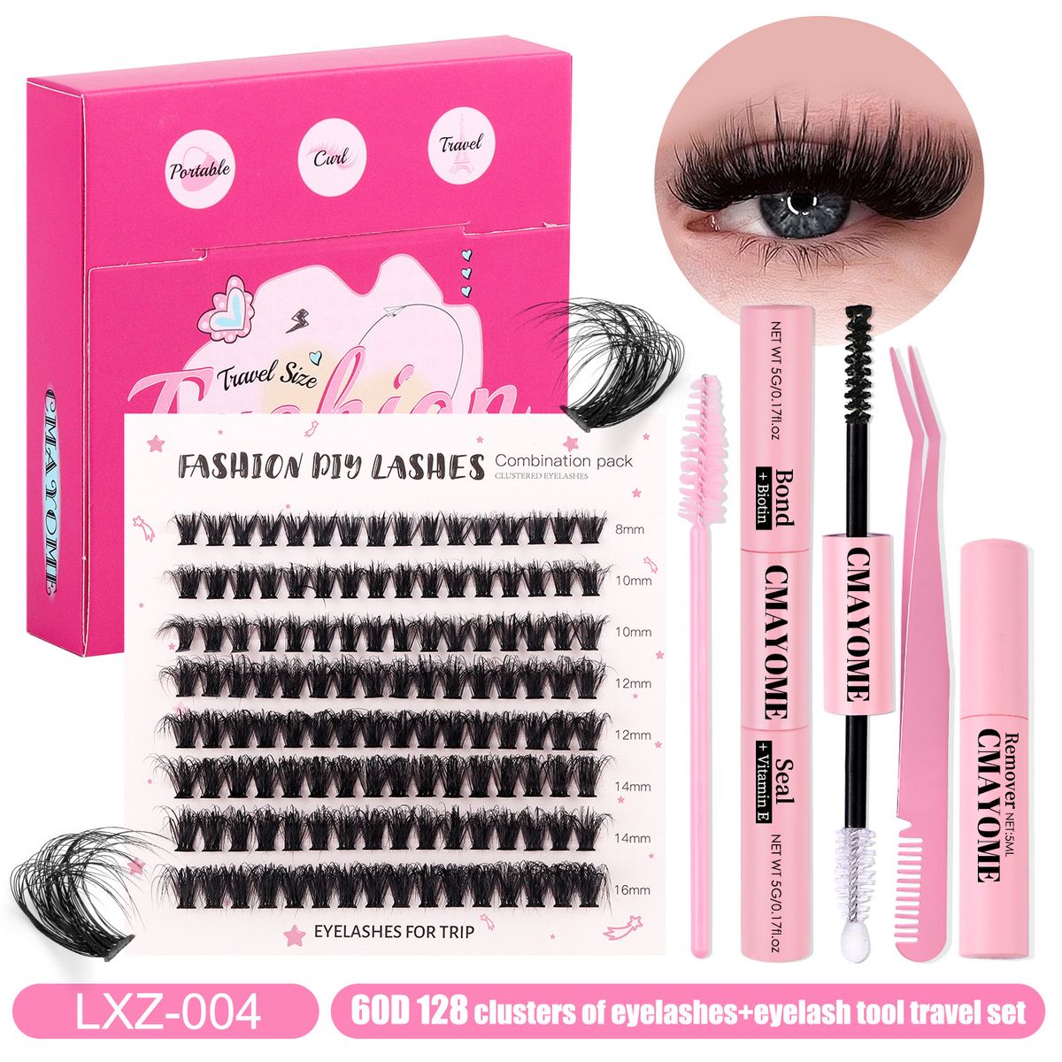 Set di ciglia segmentate da viaggio, piccola scatola quadrata, compatto e salvaspazio, per ciglia fai da te quotidiane, utilizzabile facilmente anche dai principianti._voghion.com