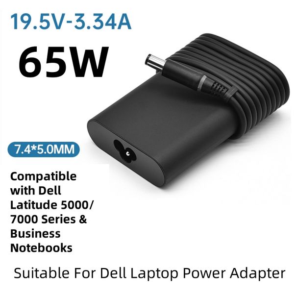 65W Power Adapter Suitable For Dell Laptops 19.5V 3.34A Charger With 7.4x5.0mm , Compatible With Dell Latitude 5000/7000 Series_voghion.com