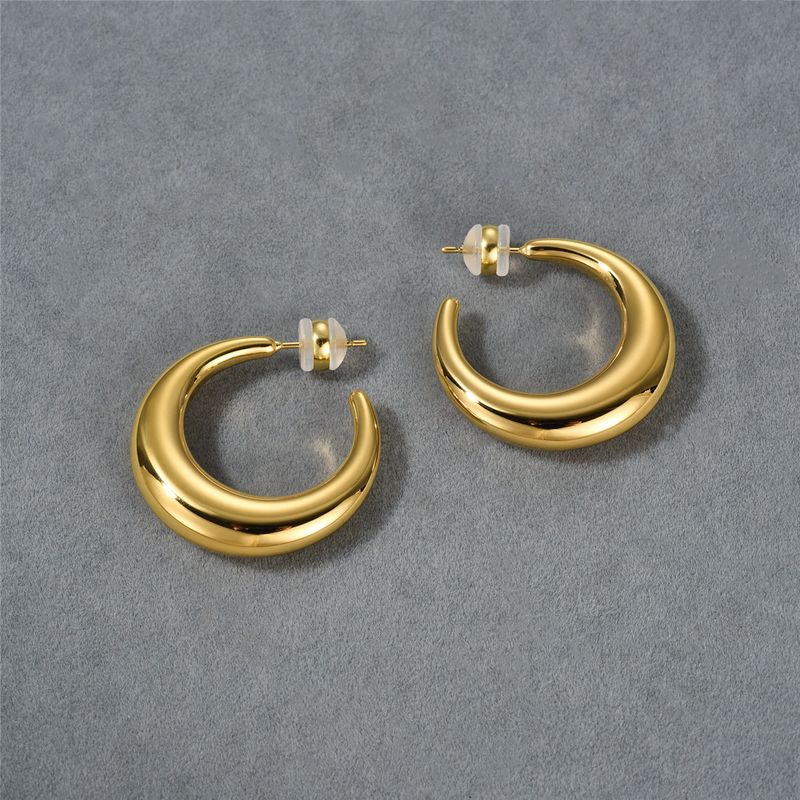 Set di orecchini a cerchio minimalisti e spessi da donna - Cerchi grandi e piccoli in oro e argento per l'uso quotidiano, design geometrico, perno in argento 925_voghion.com