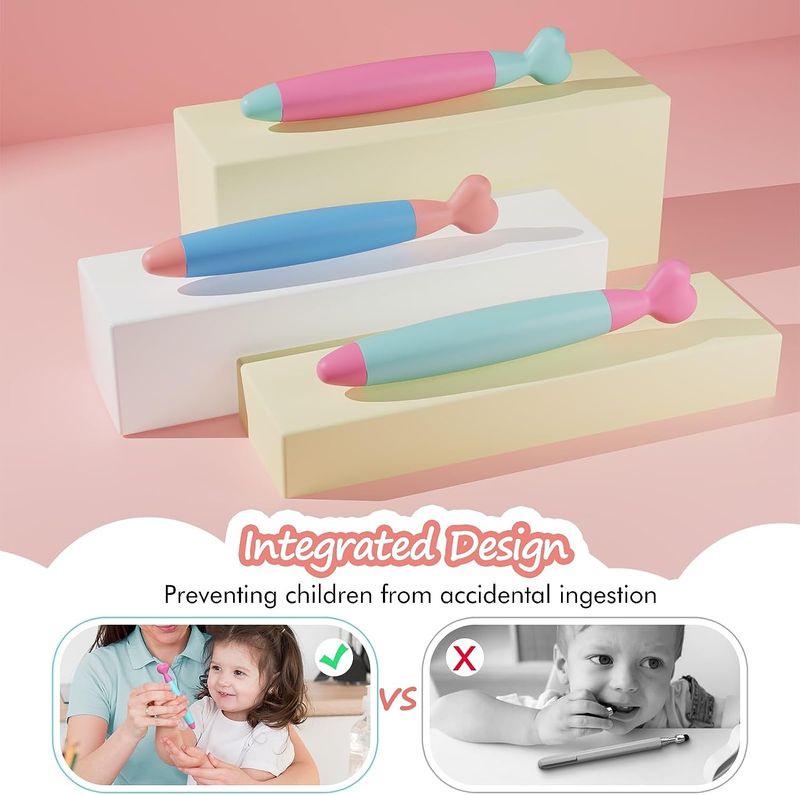 Kids Touch Screen Stylus Set (3-Pack) – Soft Rubber Tips, Universal Compatibility For IPads, IPhones, Tablets & Android Devices_voghion.com