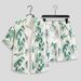 Abbigliamento maschile Abito in seta ghiacciata Camicia estiva a maniche corte da uomo ad asciugatura rapida, ampia taglia, pantaloncini da spiaggia floreali, coppia, coordinato, due pezzi_voghion.com