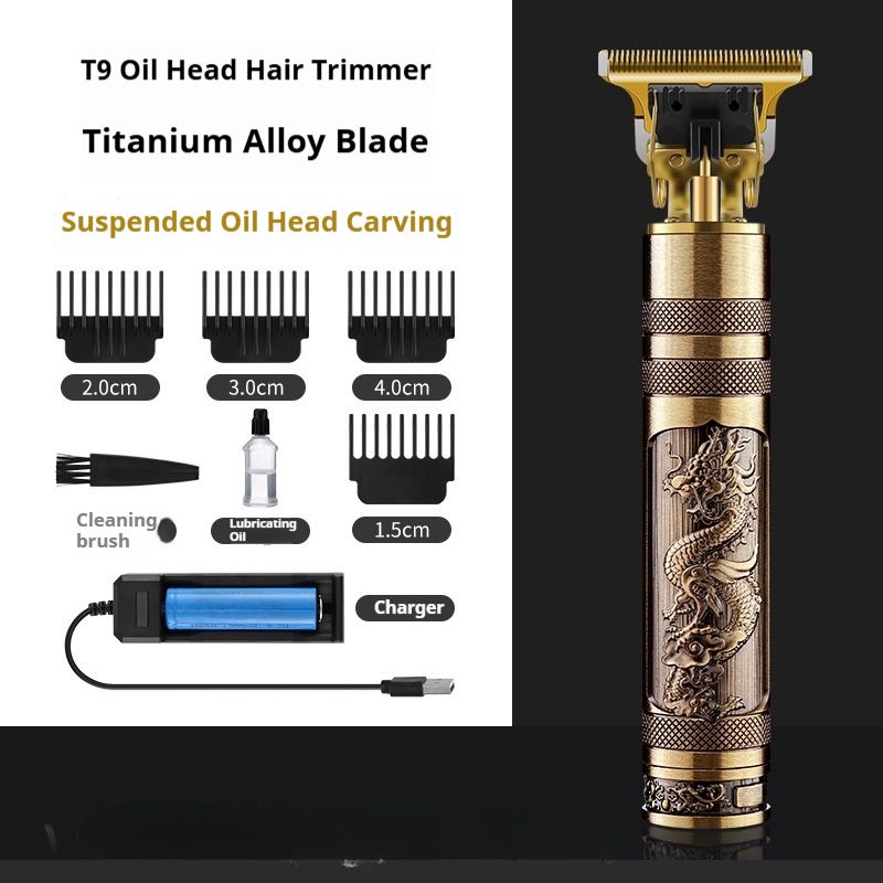 Set tagliacapelli da barbiere - Lama autoaffilante in titanio, motore brushless da 8 W, doppia modalità cordless/wireless, impermeabile per sfumatura e allineamento calvizie_voghion.com