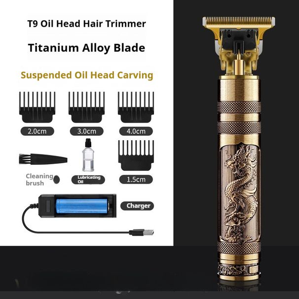 Set tagliacapelli da barbiere - Lama autoaffilante in titanio, motore brushless da 8 W, doppia modalità cordless/wireless, impermeabile per sfumatura e allineamento calvizie_voghion.com