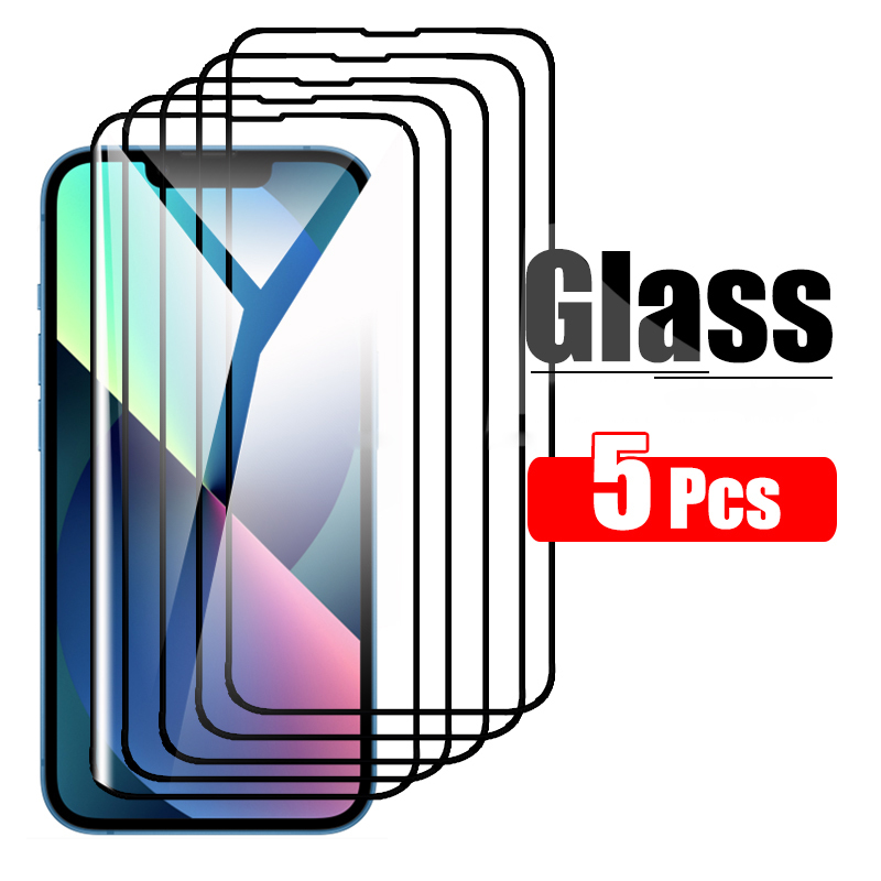 5GB Pilna vāka rūdīts stikls iPhone 14 13 12 11 Pro Max 12Mini 13Mini ekrāna aizsargs iPhone 6 7 8 Plus XR XS XSMAX SE2 Glass_voghion.com