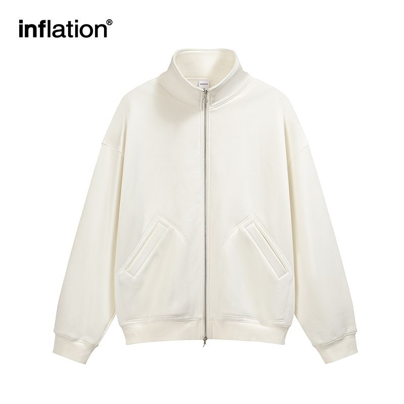 Maglione alla moda da uomo con collo alto, cerniera a doppia testa, top in pile con fiamma integrata_voghion.com